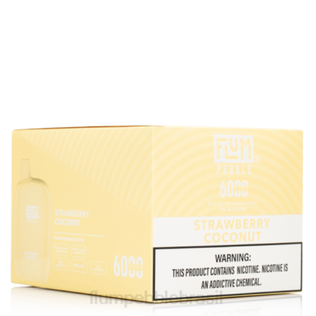 FLUM PEBBLES 6000 baforadas 10 pacotes coco de morango 828A73 | FLUM PEBBLE VAPE BRASIL